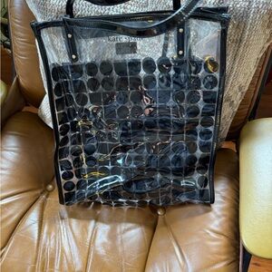 Kate Spade Black and Clear Tote Bag